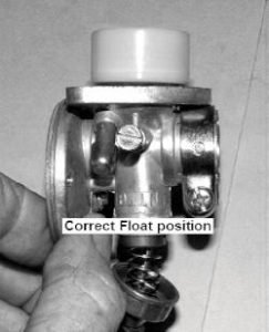 Correct carburetor float setting