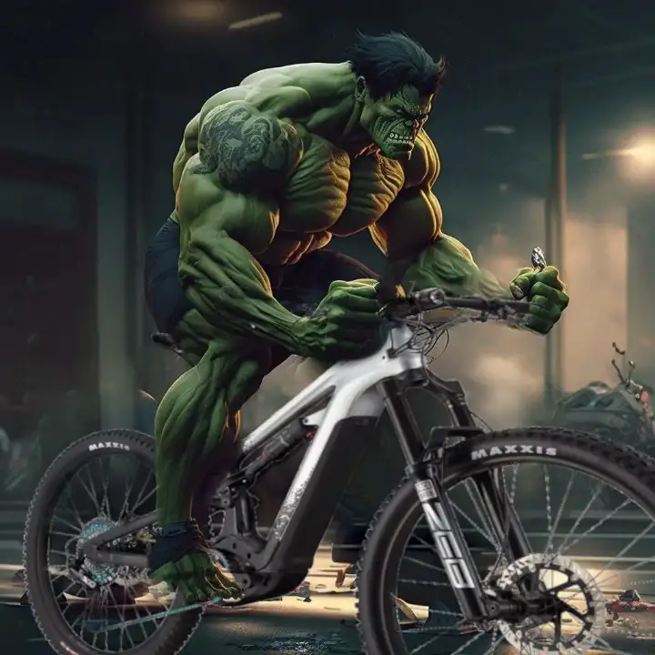 Hulk riding a Cannondale Moterra NEO Carbon 1 e-bike
