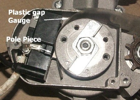 Gapping internal ignition on motorized bicycle engine