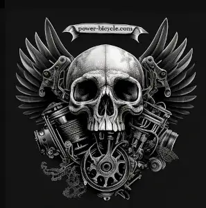 V-Twin motor skull